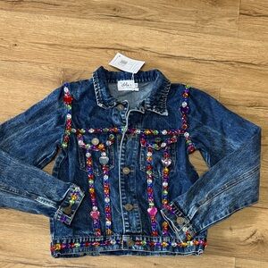 Lola and the Boys Girls Jelly Bean Denim Jacket Size 14T NWT